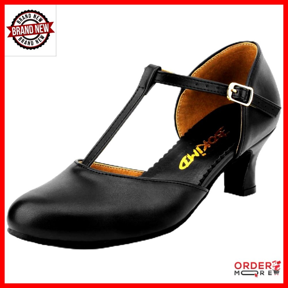 T-Strap Dance Heels 2.5 Inch Heel Latin Ballroom Salsa Character Shoes